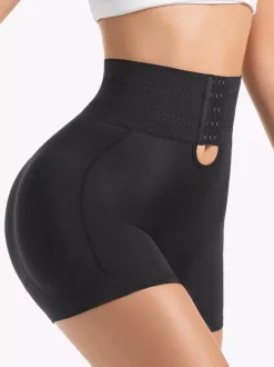 Short gainant taille haute à agrafes effet ventre plat et hanches rehaussées