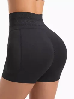 Short gainant taille haute à agrafes effet ventre plat et hanches rehaussées