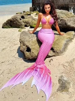 Sirène Ensemble de bikini pour femmes maillots de bain de plage d'été sirène