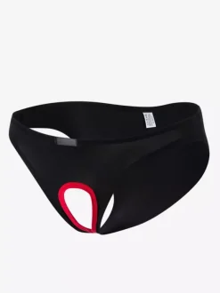 Slip en nylon avec passepoil découpé pour lingerie sexy