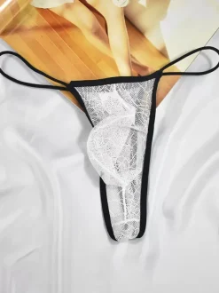 Slip Homme Solide Motif Toile d'Araignée Nylon