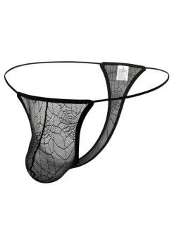 Slip Homme Solide Motif Toile d'Araignée Nylon
