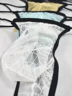 Slip Homme Solide Motif Toile d'Araignée Nylon