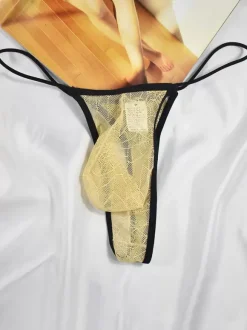 Slip Homme Solide Motif Toile d'Araignée Nylon