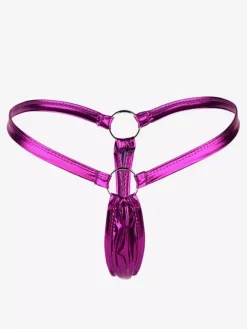 Sous-vêtements Culottes Femmes Slip Invisibles Vernis avec Boucles Métales sans Couture Confortables Unicolores Elastique
