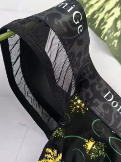 Sous-vêtements pour hommes culotte sexy string transparent à imprimé floral vert foncé