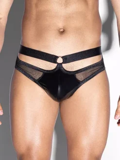 Sous-vêtements pour hommes en maille taille basse avec poche et string