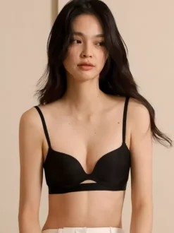 Soutien-gorge à décolleté plongeant avec découpe et armatures sans coutures