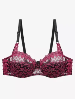 Soutien-Gorge De Lingerie Brodé Fleur Bicolore Sous-Vêtements Femme