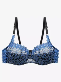 Soutien-Gorge De Lingerie Brodé Fleur Bicolore Sous-Vêtements Femme