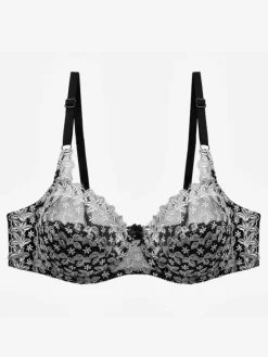 Soutien-Gorge De Lingerie Brodé Fleur Bicolore Sous-Vêtements Femme
