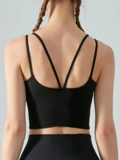 Soutien-gorge De Yoga Col Rond Nylon Top De Tennis Sans Manches Pour Femme Sport