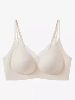 Soutien-gorge sans coutures et sans armatures avec bordure en dentelle effet push-up confortable