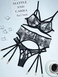 Soutien-Gorge Pour Femme Dentelle Noire Sous-Vêtement Lingerie
