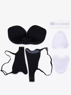 Soutien-gorge sans bretelles triangle en polyester nude liftant et push-up lingerie de soirée formelle