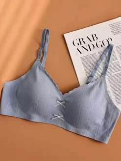 Soutien-gorge sans coutures et sans armatures brassière douce et confortable à bord festonné