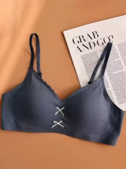 Soutien-gorge sans coutures et sans armatures brassière douce et confortable à bord festonné