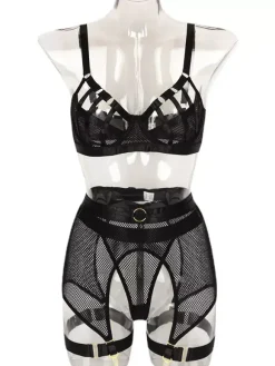 Soutiens-Gorge Lingerie Sous-vêtement Sexy Pour Femme Noir