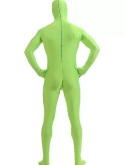 St Patricks Day Costume vert 2026 Zentai Lycra Spandex Combinaison avec le visage ouvert Déguisements Halloween