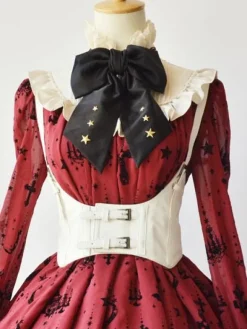 Steampunk Gothique Noir Lolita Corset Boucle métallique Synthétique Lolita Bustier Déguisements Halloween