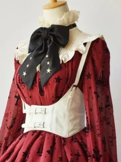 Steampunk Gothique Noir Lolita Corset Boucle métallique Synthétique Lolita Bustier Déguisements Halloween