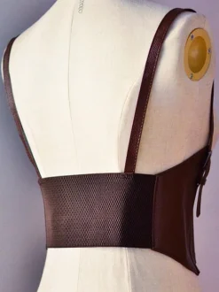 Steampunk Lolita Corset Boucle Métallique Bustier Lolita Brun Déguisements Halloween