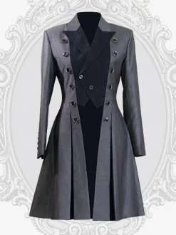 Steampunk Lolita Manteaux Gris Hiver Lolita Vintage