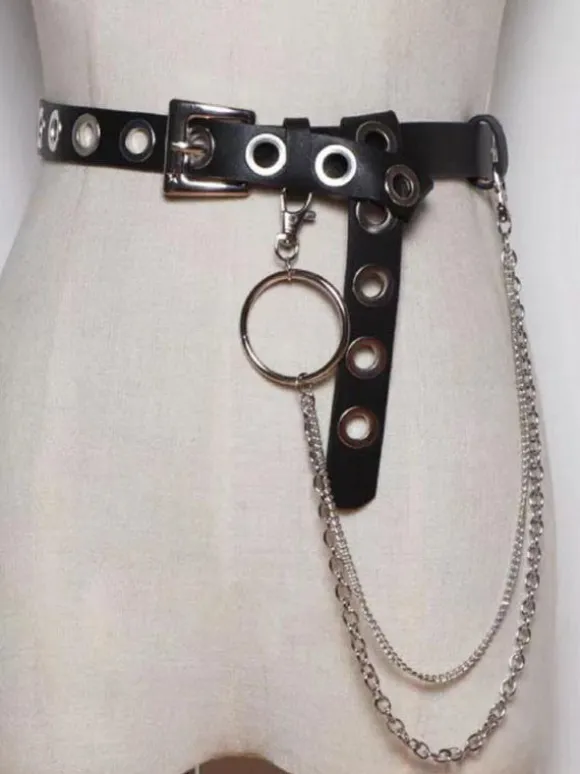 Steampunk Lolita Accessoire Noire Chaine PU Divers