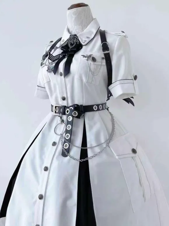 Steampunk Lolita Accessoire Noire Chaine PU Divers