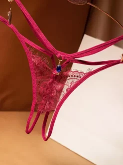 String Lingerie Culotte Brodée Strass Femme