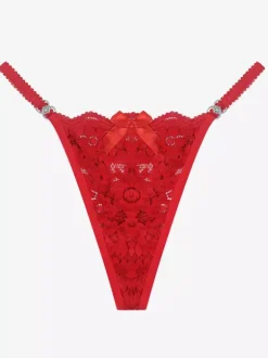 String Lingerie Culotte Dentelle Blanche N艙uds Slip Sexy Intérieur String Invisible