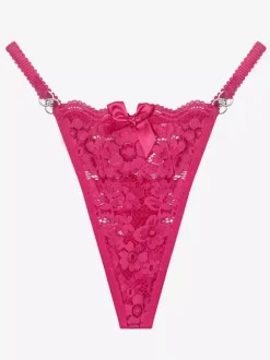 String Lingerie Culotte Dentelle Blanche N艙uds Slip Sexy Intérieur String Invisible