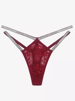 String sexy noir culotte à paillettes bretelles découpées sous-vêtements taille haute doux et extensible culotte invisible