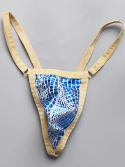 String sexy taille basse pour homme sous-vêtement avec poche bombée