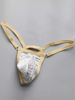 String sexy taille basse pour homme sous-vêtement avec poche bombée