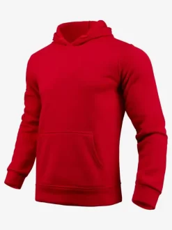 Sweat À Capuche En Polyester À Manches Longues Poches Homme