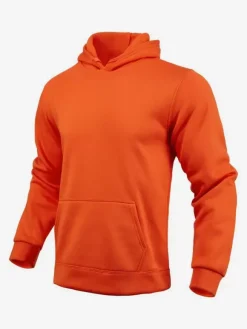 Sweat À Capuche En Polyester À Manches Longues Poches Homme