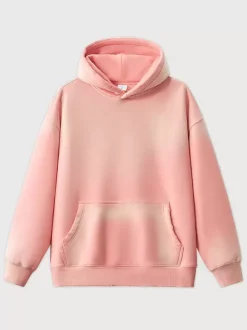 Sweat-shirt délavé en polaire pour homme Sweat-shirt à capuche vieilli pour homme