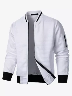 Sweat-shirt homme uni à fermeture éclair et col montant