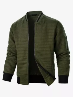 Sweat-shirt homme uni à fermeture éclair et col montant