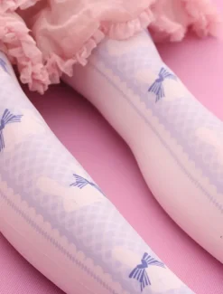 Sweet Lolita bas Lolita imprimé lilas chaussettes hautes Déguisements Halloween