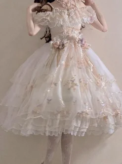 Sweet Lolita Dress Robe de mariée Lolita sans manches en polyester Élastique réglable