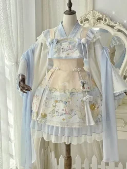 Sweet Lolita Outfits Accessoire de couvre-chef sans manches en jacquard bleu bébé