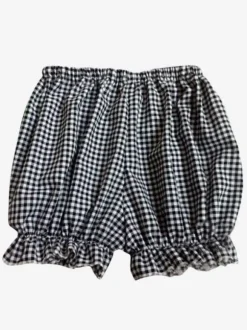 Sweet Lolita bouffante Plaids deux tons arcs coton Lolita Shorts pour femmes Déguisements Halloween