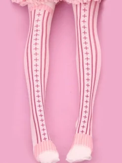 Sweet Lolita chaussettes rose velours imprimé bas de Lolita Déguisements Halloween