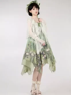 Sweet Lolita Cover-ups Haut en dentelle à volants violets Cache-maillot en polyester à pois Vêtements d'extérieur Lolita
