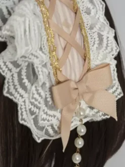 Sweet Lolita OP Dress Blanc Manches Longues Polyester Quotidien Décontracté Lolita One Piece Robes