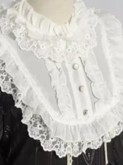 Sweet Lolita OP Dress Blanc Manches Longues Polyester Quotidien Décontracté Lolita One Piece Robes