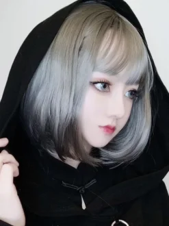 Sweet Lolita Wig Perruque courte Bob Light Grey Lolita Hair Déguisements Halloween