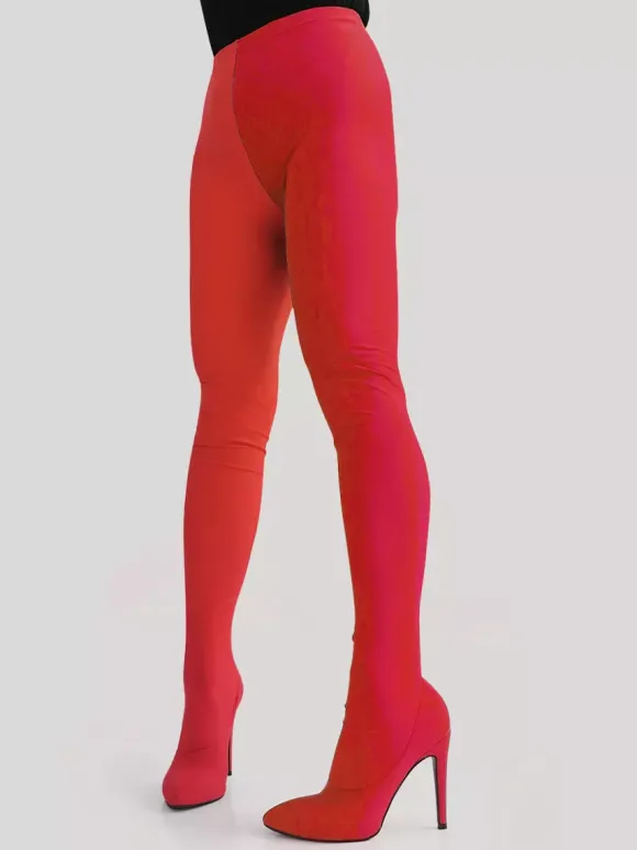 Talon Aiguille Cuissardes Pantalon Bottes Tissu Élastique Femme Sexy